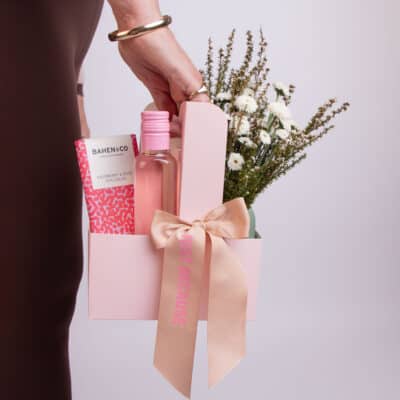 Mini Flowers & Wine Gift Caddy – Petite Hamper Mini Flowers & Wine Gift Caddy – Petite Hamper