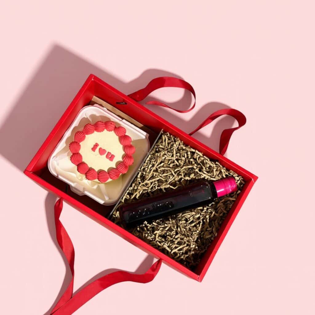 Cake and Wine Valentine’s Day Dessert Box