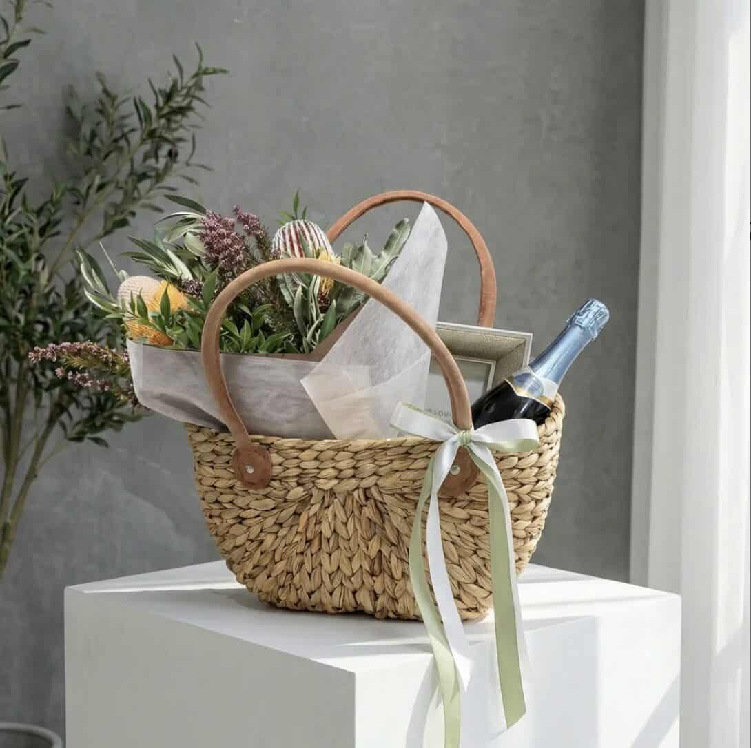 Mother's Day Native Flower Sparkling Wine Photo Frame Gift Basket Perth